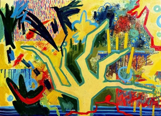 Картина масло на холсте, современная абстракция для интерьера