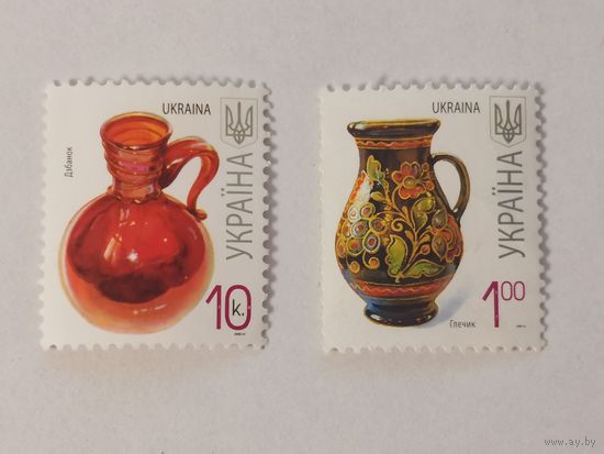 Две марки из седьмого стандартного выпуска 2007 года - Кувшин стеклянный и Кувшин глиняный