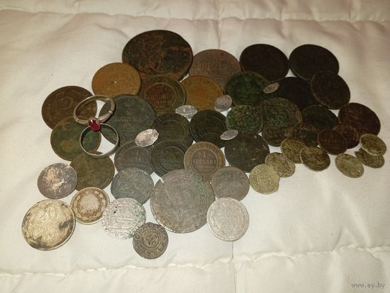 Монеты медь, серебро, кольца серебро, Находки, распродажа коллекции, с рубля, три дня
