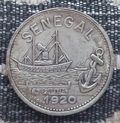 Сенегал. Дакар. 25 центов 1920 года. Корабль. Якорь. Предложи свою цену или обмен!