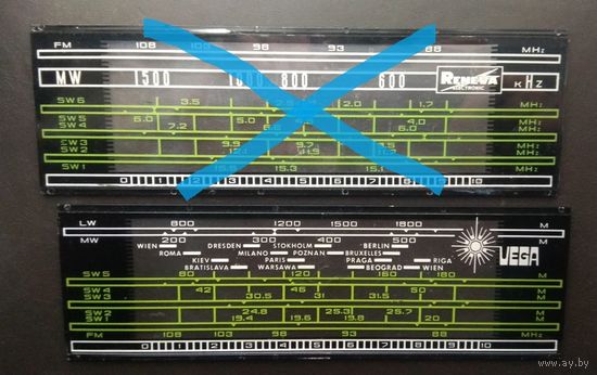 Шкала от экспортной модели радиоприемника на базе "Океан-204" ("Селена В-206")