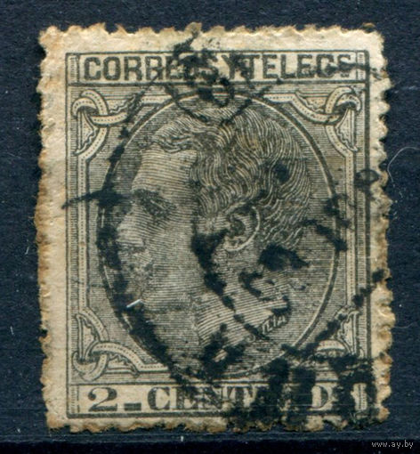 Испания (Королевство) - 1879г. - король Альфонсо XII, 2 с - 1 марка - гашёная [Mi 176]. #1-Sp-21-A-1