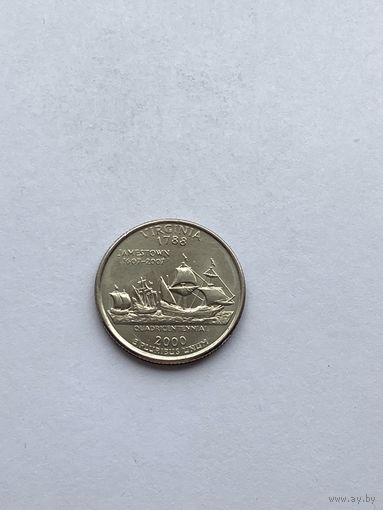 25 центов 2000 г. Виргиния, США