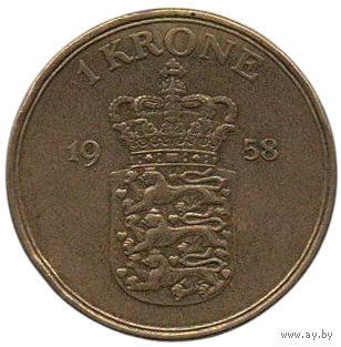 КОРОЛЕВСТВО ДАНИЯ. 1 КРОНА 1958