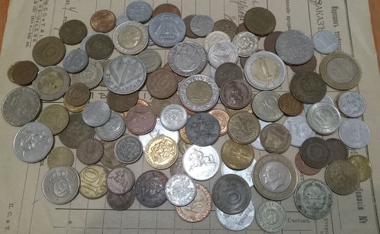 С РУБЛЯ! 100 монет. Микс, без СССР, УК, РФ.