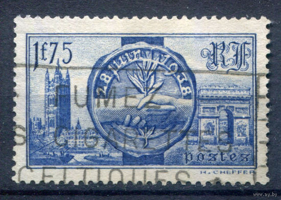 Франция - 1938г. - визит короля Великобритании Георга VI - 1 марка - полная серия, гашёная [Mi 431]. #2-Fr-63-KB-1