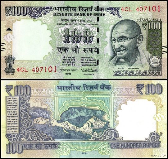Индия 100 рупий образца 2018 года UNC p105an серия 4Cl литера L
