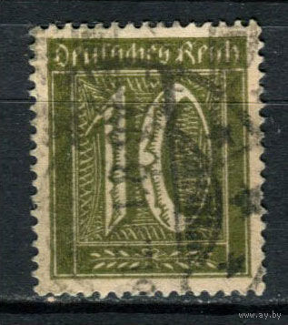 Рейх (Веймарская республика) - 1921 - Цифры 10 Pf - [Mi.159] - 1 марка. Гашеная.  (Лот 77BC)