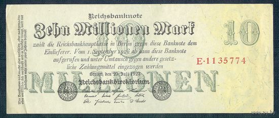 Германия, 10 миллионов марок 1923 год.