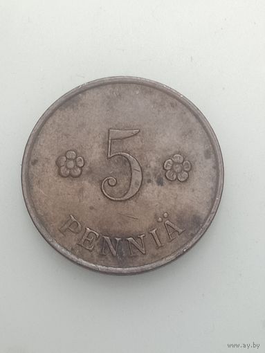 Финляндия 5 пенни 1929 года .
