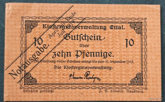 1919 год Германия 10 пфеннигов