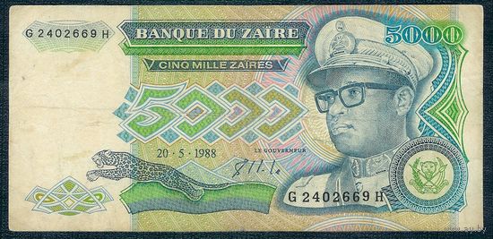 Заир 5000 заир 1988 год.