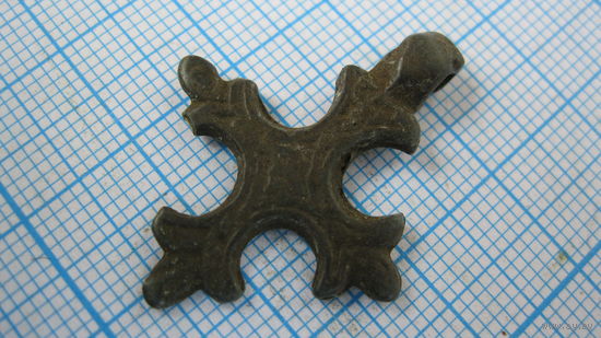 Крестик старинный, нательный. Бронза, литье.