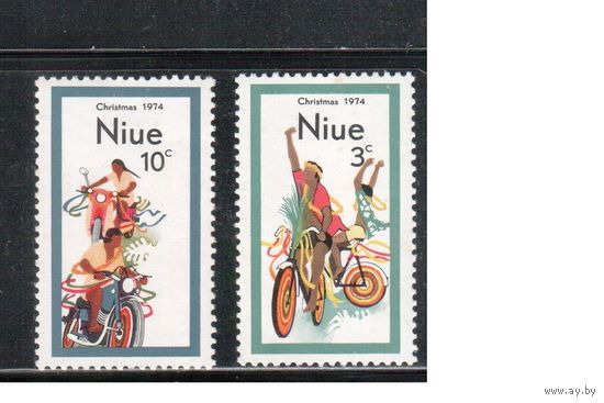 Ниуэ-1974(Мих.148-149) , ** , Мотоциклы, Велосипеды,