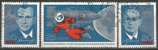 ГДР. Полёт космонавтов А.Леонова и П.Беляева в космос. 1965г. Mi#1138-40. Серия.