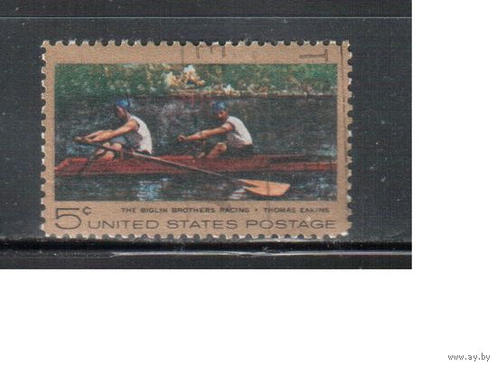 США-1967, (Мих.936) , гаш. , Спорт, Живопись(одиночка)