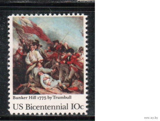 США-1975, (Мих.1174), * , 200-лет США, Война, Живопись(одиночка)