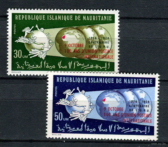 Мавритания - 1974 - 100-летие ВПС. Надпечатка - [Mi. 499-500] - полная серия - 2 марки. MNH.