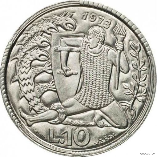 Сан-Марино 10 лир, 1973 UNC