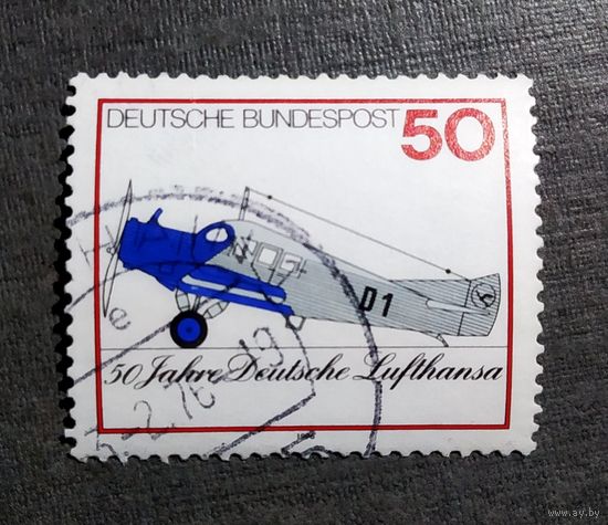 Марка Германия 1976 год 50 лет Люфтганза