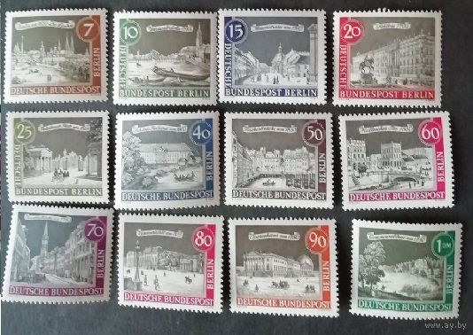 Западный Берлин 1962-1963  серия Берлин в прошлом на старых гравюрах ** Mi.218-229 каталог 5.00 евро