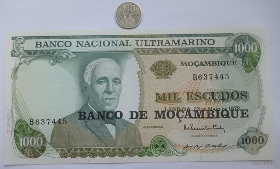 Werty71 Мозамбик 1000 эскудо 1976 UNC банкнота большой формат