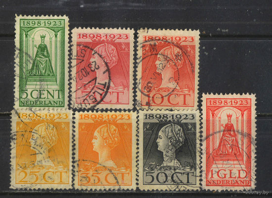 Нидерланды 1923 Вильгельмина 25 летие коронации #124С-126С,128D,129F,130D,131A