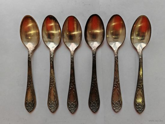 Ложка чайная мельхиор МНЦ. СССР. одним лотом 6 шт. С рубля