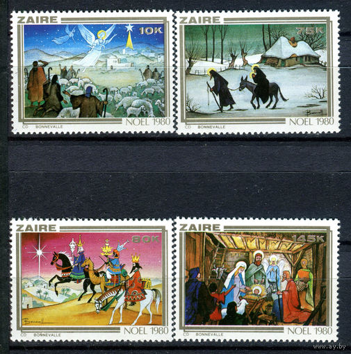 Конго (Заир) - 1980г. - Рождество - полная серия, MNH [Mi 703-706] - 4 марки