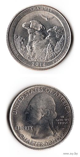 25 центов США 2016 Национальный лес Шоуни (Иллинойс)  P
