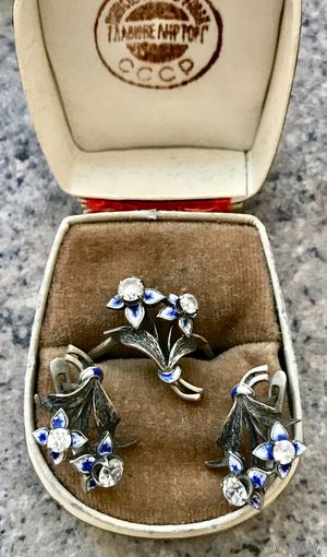 Серьги и кольцо комплект