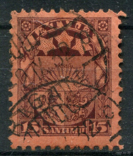 Латвия - 1927/33г. - герб, 15 S - 1 марка - гашёная. Без МЦ!