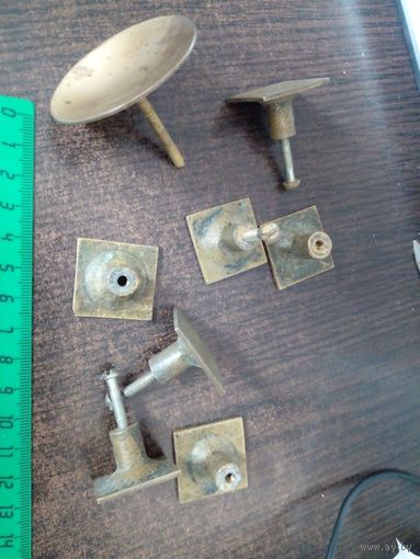 Фурнитура мебельная 1950-х медь. 8 шт. ЗА ВСЕ