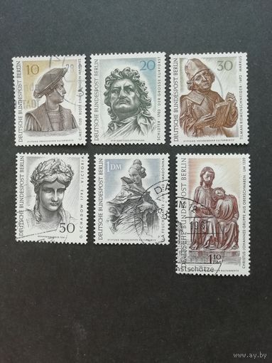 Западный Берлин. 1967 Серия из 6 марок "Художественные сокровища в музеях Берлина" (гашеные без клея) Mi.303-308 каталог 4.00 евро