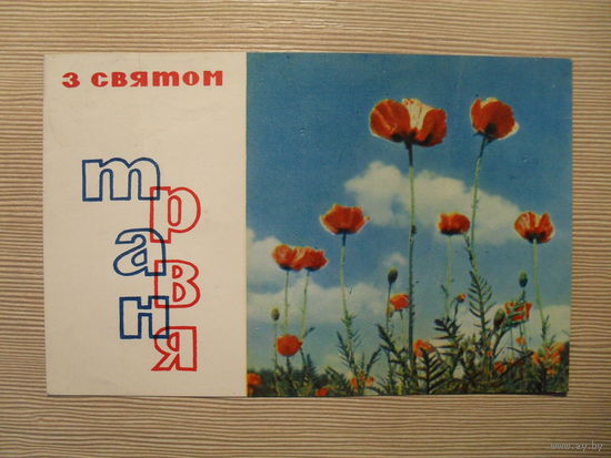 ПОДПИСАННАЯ ОТКРЫТКА. СССР. З СВЯТОМ ТРАВНЯ! худ. В. ГРИНЬКО. 1965 г.