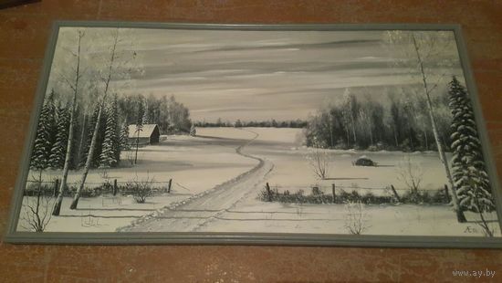 "Зимний пейзаж".Евгеньев А. Г.  0.45х0.86м