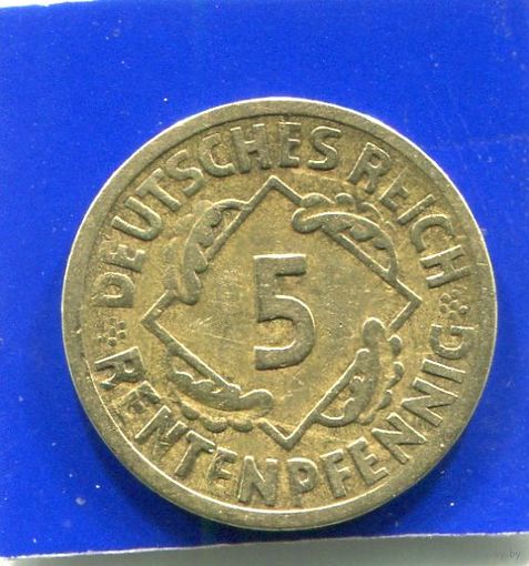 Германия 5 пфеннигов , рентенпфеннигов 1924 А
