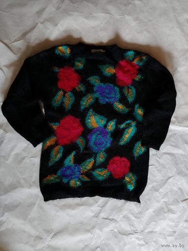 Винтажный мохеровый свитер, связан вручную, новый, размер S-L