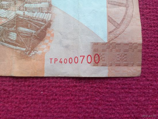 Интересный номер ТР 4000700 5 рублей 2019 г. РБ