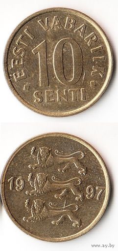 10 сентов Эстония 1997 года