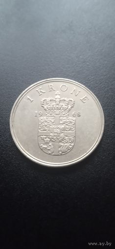 Дания 1 крона 1968 г.