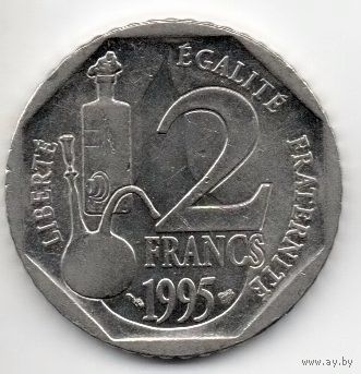 ФРАНЦУЗСКАЯ РЕСПУБЛИКА. 2 ФРАНКА 1995. 100 лет со дня смерти Луи Пастера