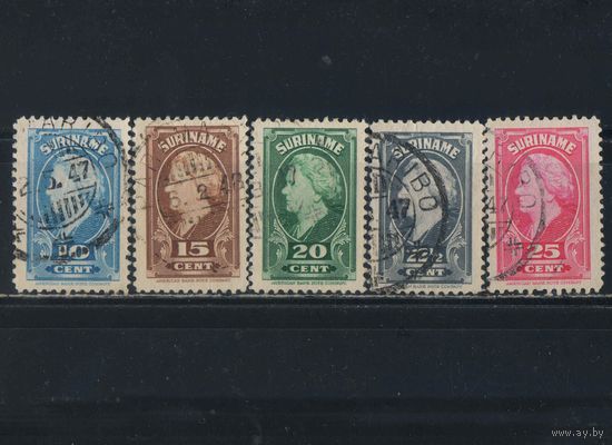 NL Колонии Суринам 1945 Вильгельмина Стандарт #250-254