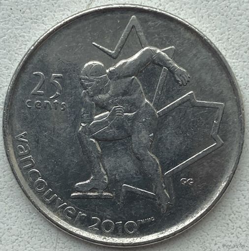 Канада 25 центов 2009 г. XXI зимние Олимпийские Игры Ванкувер 2010. Конькобежный спорт