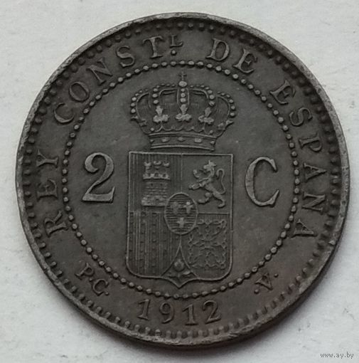 Испания 2 сентимо 1912 г.