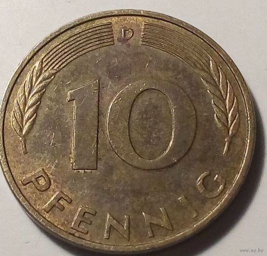 10 пфеннигов Германия ФРГ 1990 d