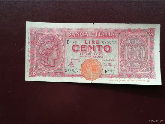 Италия  100 лир 1944