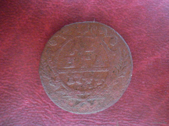 Денга 1744 года Российская Империя (Елизавета Петровна)