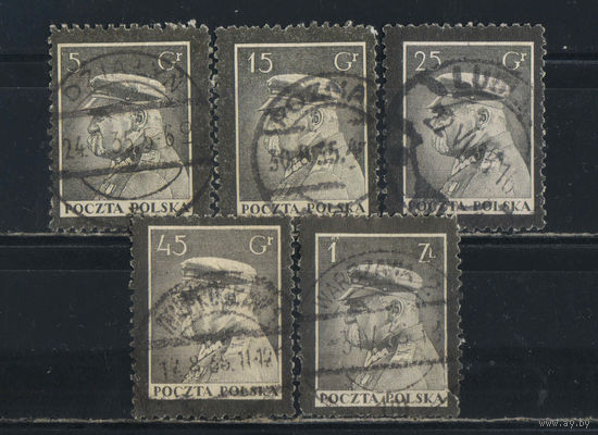 Польша Респ 1935 Кончина Юзефа Пилсудского Траурный вып Полная #294-8.