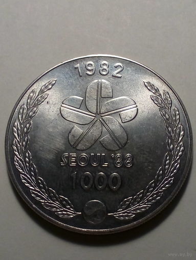 1000 вон Южная Корея 1982 год